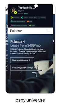a screenshot of the polstar app on a phone